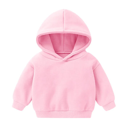 1pcs Boys Girls Thick Velvet Cartoon Tees Kids Solid Casual Fashion Warm Autumn Winter Sweatshirt Hoodie Baby Cloths Infant Tops