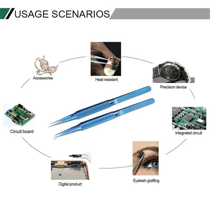 Precise Titanium Alloy Tweezers Professional Phone Repair Tool Fingerprint Flying Wire Tweezers Antimagnetic Electronic Forceps