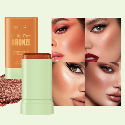Durable waterproof powder blusher stick, vibrant color, multi color options, rich color display, suitable for daily and holiday