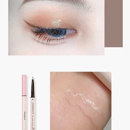 2 In 1 Brown Gel Eyeliner Pencil Ultra-slim Liquid Eye Liner Shadow Pen Smooth High Pigment Silkworm Gel Pen Lasting Eyes Makeup