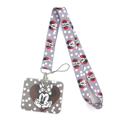 Mickey mouse Neck Keychain Necklace Webbings Ribbons Anime Cartoon Neck Strap Lanyard ID badge Holder Keychain Lanyards kids