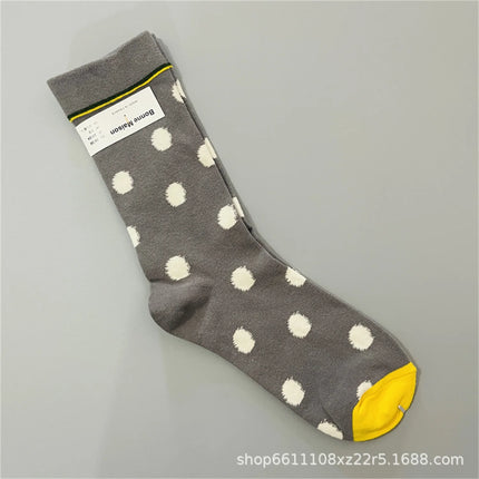 Bonne Maison French Small Batch Women's Fun Oil Painting Style Mid-Calf Cotton Dopaamine Colorful Socks Moisture Wicking Sweat