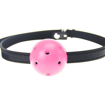 Hollow  Breathable Ball Mouth Gag Oral Fixation PU Leather mouth stuffed Adult Games For Couples Flirting Sex Products Toys