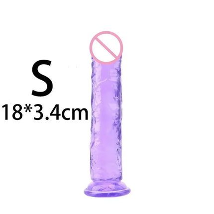 Cheap Women Erotic Anal 5 Colors Big Transparent Dildo Suction Cup Jelly Dick Sex Toys Soft Clitori Vaginal Masturbators Penis