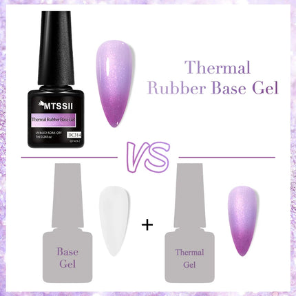 7ml Mtssii Glitter Jelly Thermal Gel Nail Polish Translucent Ombre Color Gel Polish Changing Temperature Varnish Nail Polish