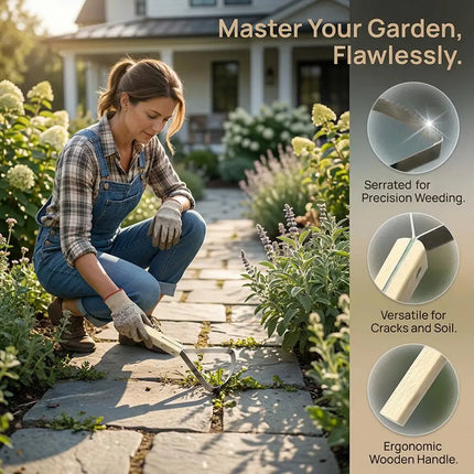 Stainless Steel Manual Weeder Lawn Mower Road Crack Weeding Tool Vegetable Garden Soil Loosening Tool Grass Scraper Tool Manual