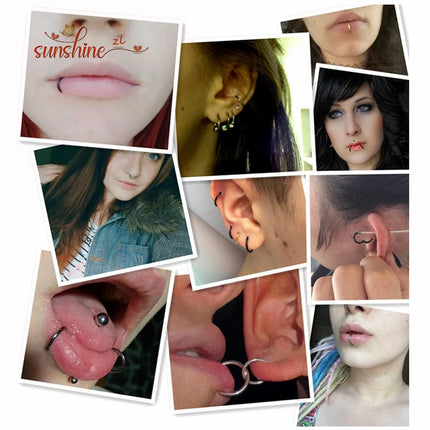 5PCS G23 Titanium Nose Piercing Implant Grade 12G 14G 16G 18G 20G Clicker Diaphragm Tragus Piercing Sexy Body Jewelry Wholesale
