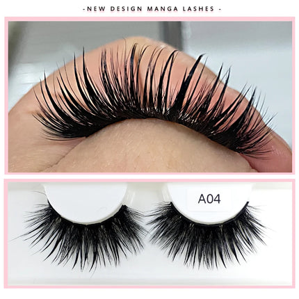 RED SIREN Eyelashes New Design Wet Manga Lashes Korean Makup Fashion Long Thick Natural Fake Eyelashes