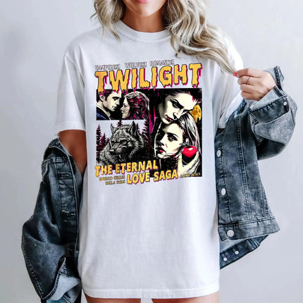 Twilight Shirt Twilight Saga Fan Tee Comic Vampire Shirt Book Lover Twilight Gift Edward Bella Cullen Shirt Wolves Romance Tee
