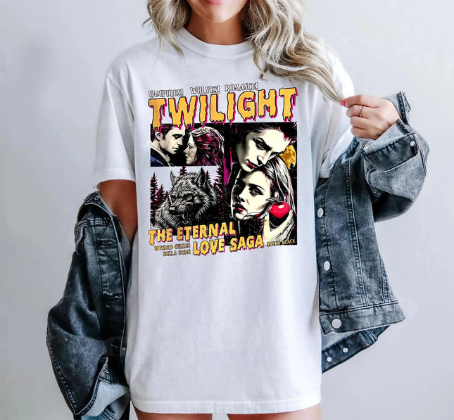 Twilight Shirt Twilight Saga Fan Tee Comic Vampire Shirt Book Lover Twilight Gift Edward Bella Cullen Shirt Wolves Romance Tee