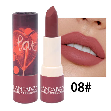 Rose Pink Nude Matte Velvet Lipstick Color Rendering Lasting Non-stick Cup Sexy Lipsticks Waterproof Beauty Lips Makeup Cosmetic