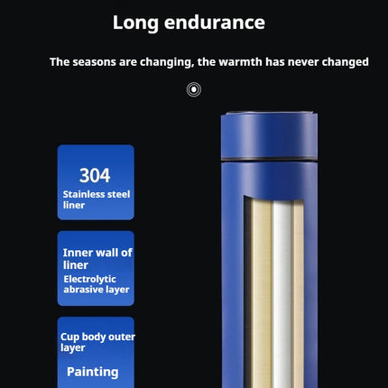 500ML Intelligent Temperature Thermos Bottle Sports Water Cup Car Insulated Cup Keeps Cold and Heat Thermal Mug Vacuum Flasks