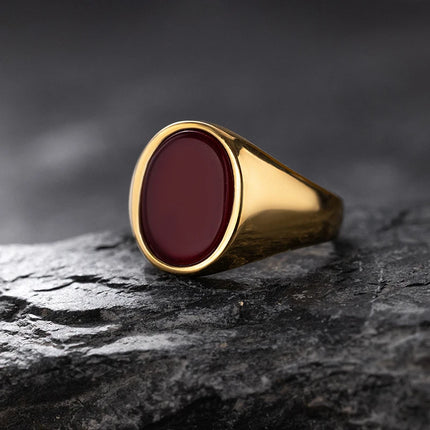 Luxurious Retro Black Agate & Tiger Eye Stone Men Women  Trendy Ring - Casual Fashion, 316L Stainless Steel Handmade Jewelry