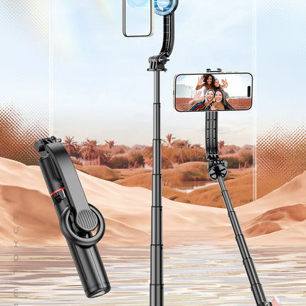 Wireless Selfie Stick Tripod Stand with Magnetic Bluetooth Remote Extendable Tripod for Apple iPhone Live Streaming Video Record
