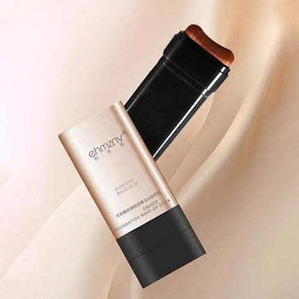 Flawless Eraser Foundation Stick,Korean Hydrating Lightweight Foundation Stick with Brush, Waterproof Thin and Cover Blemishes