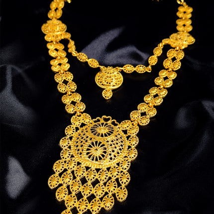 ANIID Brazilian 24K Gold Color Jewelry Sets Wedding Dubai Necklace Earrings For Women Nigerian Indian Bridal Set Party Gifts