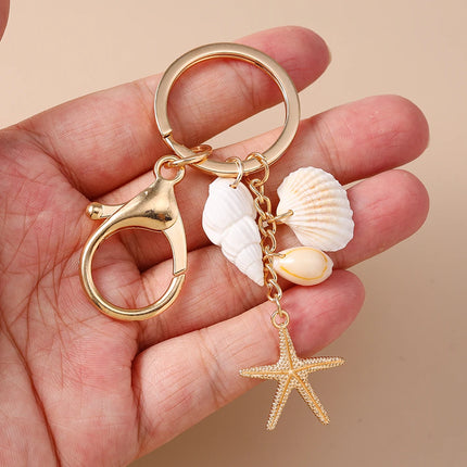 Fashion Summer Beach Shell Keychain Women Girls Conch Key Ring Pendants for Handbag DIY Handmade Jewelry Gifts
