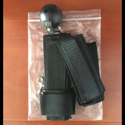 Adult Bondage Gear SM Back Handcuff Restraint Set Mouth Gag Slave Play Sextoy Bondage Kit for Adult Gear Adult Couple Woman 18+
