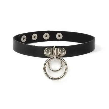 Woman Black Punk Choker Collar Necklace Sexy PU Leather Heart Lock Key Spike Chocker Gothic Cosplay Accessories Party Jewelry