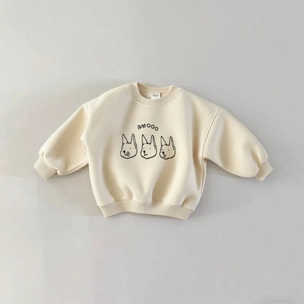 Long Sleeve Sweatshirts Spring/Fall Simple Casual Hoodies For Boys And Girls Lovely Round Neck Pullovers Baby Trendy Clothes