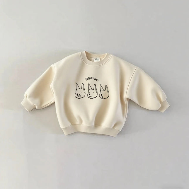 Long Sleeve Sweatshirts Spring/Fall Simple Casual Hoodies For Boys And Girls Lovely Round Neck Pullovers Baby Trendy Clothes