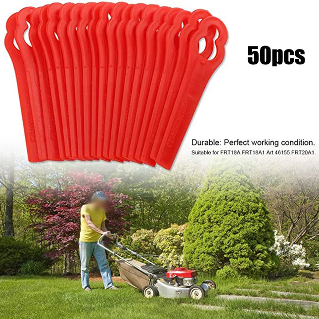 50Pcs Plastic Grass Trimmer Blades For KULLER  OZITO Grass Trimming Machine Blade Replacement Trim Fast Switchblades Garden Tool