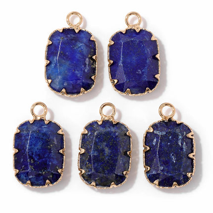 Blue Lapis Lazuli Pendant Gems Cross Hand Oval Shape Natural Stone Lapis Lazuli Charms for Jewelry Making Necklace DIY Bracelet