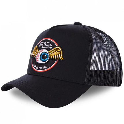 Casual fashion VON Baseball Cap Breathable shade Alphabet embroidery Sunblock Mesh Embroidered DUTCH Trucker Hat
