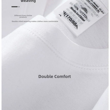 Men's Clothing Summer Cotton 300g Pure Cotton Short Sleeve T-Shirt Men's Casual Base Top Oversized T-Shirt