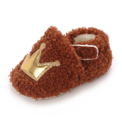 Fashionable Lamb Down Newborn Baby Girl Knitted Baby Soft Sole Shoes Toddler Shoes Warm and Non Slip First Walker