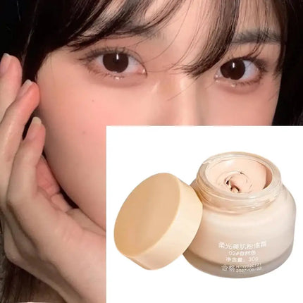 Soft Glow Foundation Cream Waterproof Sweat-Resistant Long-Lasting Makeup Concealing Moisturizing Liquid Foundation