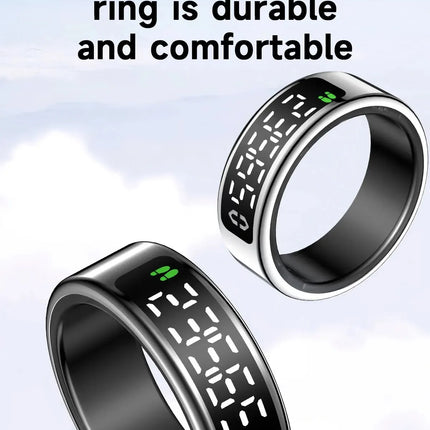 SY01 Smart Ring With LED Screen Bluetooth Health Monitoring Blood Oxygen Sleep Heart Rate Multi-sport Modes Waterproof IP68&5ATM