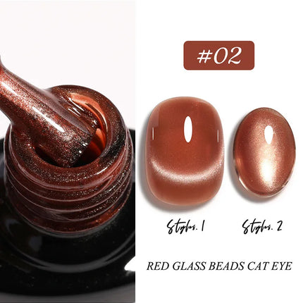 Cat Eye Enamel Ruby Glass Beads Nail Polish 9-Color Pop Cat Eye Enamel Solid Color Nail Polish Nail beauty Not Easy To Fade