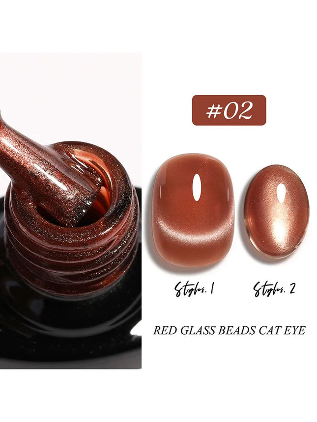 Cat Eye Enamel Ruby Glass Beads Nail Polish 9-Color Pop Cat Eye Enamel Solid Color Nail Polish Nail beauty Not Easy To Fade