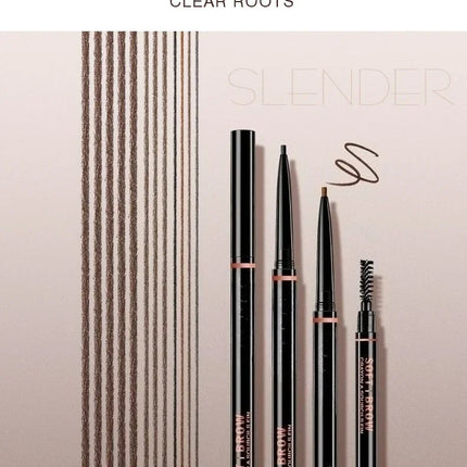 Waterproof Double-Headed Rotable Eyebrow Pen with 1.5mm Fine Refill And Eyebrow Brush for Precision Brows Makeup