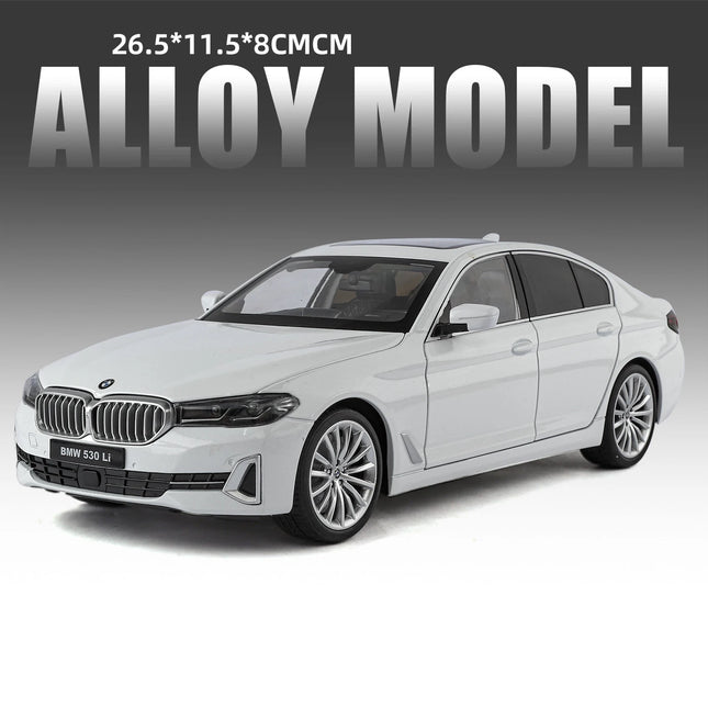 1:18 BMW 530Li Large Luxury Alloy Metal Diecast Model Cars High Simulation Classic Ornaments & Collectibles Hobby Toys For Kids