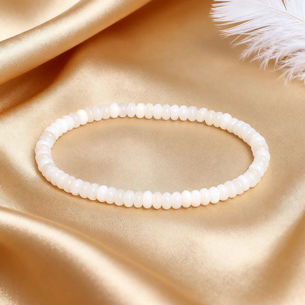 Natural Stone White Jade Abacus Bead Bracelet 4*2mm String for Positive Energy Healing Reiki Protection Good Luck Charm Jewelry