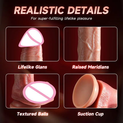 Realistic Huge Dildo Vibration For Female Masturbation Telescopic Penis Penetration Anal Vibrator Big Dick Sexy Adult Sex Toys