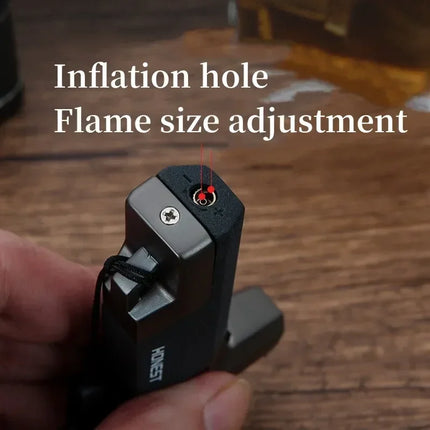 HONEST Outdoor Adventure BBQ Windproof Turbo Jet 1300 C Turbo Torch Cigar Lighter Keyring Gas Lighter Men's Smoking Gadget