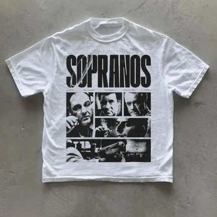 2000s Show Tee Graphic T-Shirt Vintage Y2K Tops The Sopranos Classic Print Cotton Tee Mob TV Show Lover Gift Unisex