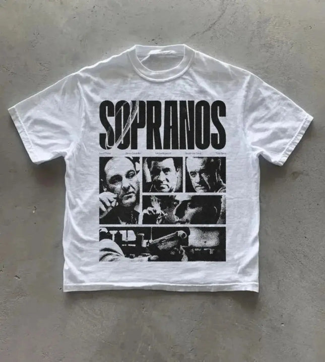 2000s Show Tee Graphic T-Shirt Vintage Y2K  Tops The Sopranos Classic Print Cotton Tee Mob TV Show Lover Gift Unisex
