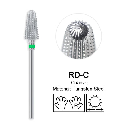 Nail Drill Bits Carbide Large Cone Electric Milling Cutter Gel Polish Remover Grinding Tools DIY Accessories Supplies