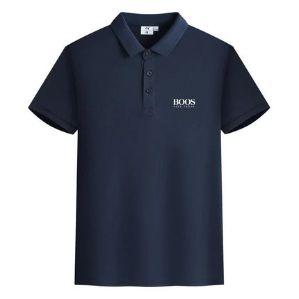 New high-quality men's short-sleeved polo shirt, summer fashion, casual, comfortable, breathable, and cool top