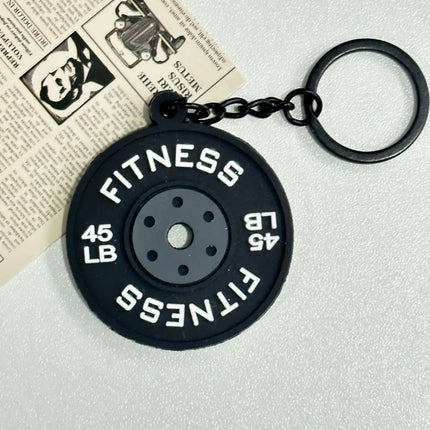 Mini Barbell Plates Key Chain Water Cups Creative Simulation Dumbbells Keyring Kettlebells Bag Charm Fitness Series Pendant