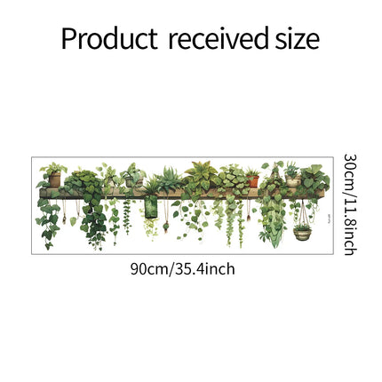 Green Leaves Plant Branch Wall Stickers Bedroom Living Room Background Wall Decoration Home Decor PVC Mural Art Decals Wallpaper
