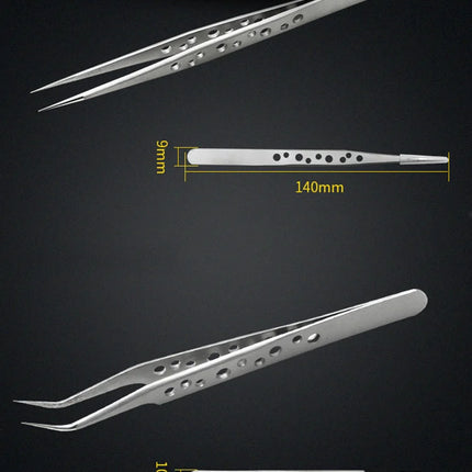 Electronics Industrial Tweezers Precision  Anti-static Curved Straight Tip Stainless Forceps Phone Repair Hand Tool