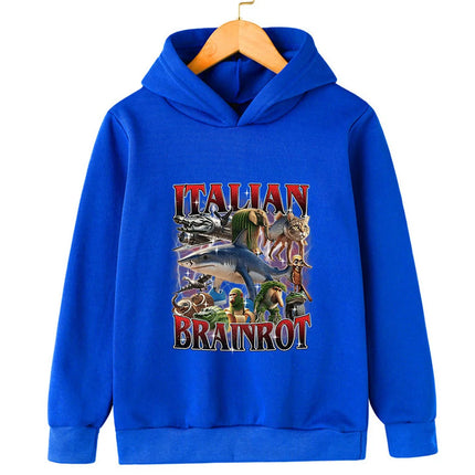 Italian Brainrot Tralala Children's Hooded Sweatshirt Autumn and Winter Warm Character Boys Girls Warm Sweatshirt Fun Clother
