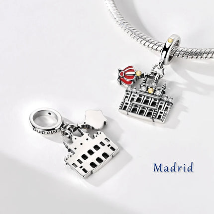 Original 925 Sterling Silver Charms Paris Eiffel Tower Charms Bead Pendant Fit Bracelets Bangle Necklaces Women DIY Jewelry Gift