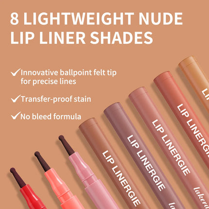 Lakerain Lip Liner Pencil Ballpoint Felt Tip Transfer-proof Lip Liner Stain Smudge-proof Waterproof Lip Liners Natural Makeup