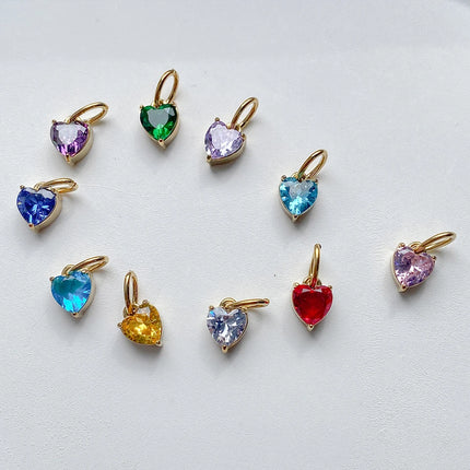 eManco 6MM Colorful Birthstone Pendant DIY Stainless Steel Women's Accessories Niche Design Luxury Rhinestone Charms Wholesale